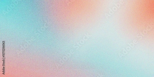 Abstract blue and orange gradient background, grainy noise texture gradient