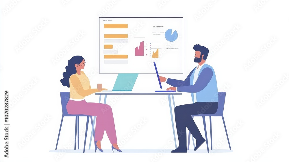 A financial advisor explaining the concept of diversification to a young couple. Using a large digital board, A financial advisor explaining the concept of diversification to a young couple. Using a large digital board,