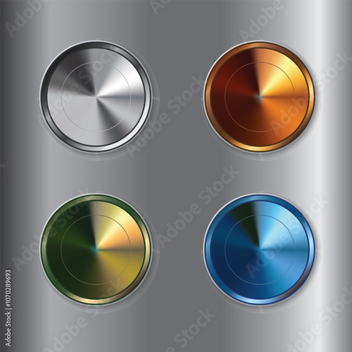 Stainless steel button silver copper gold blue color for decoration