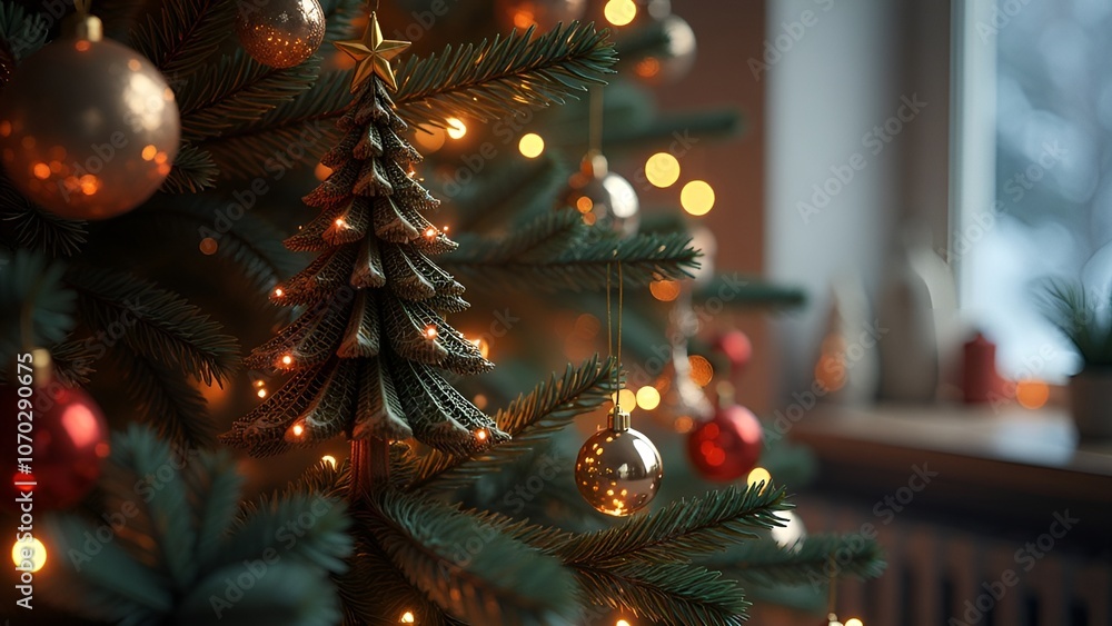 Toy Christmas tree on a Christmas tree Toy Christmas tree on a Christmas tree