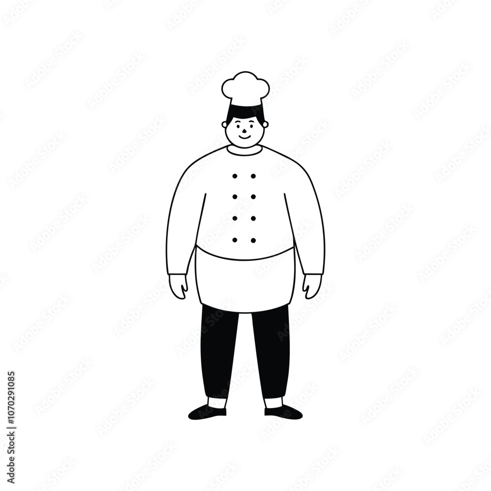 A restaurant owner's full-body silhouette vector illustration A restaurant owner's full-body silhouette vector illustration