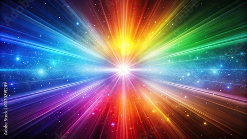 Abstract space background with reflected ultrawide light spectrum colors