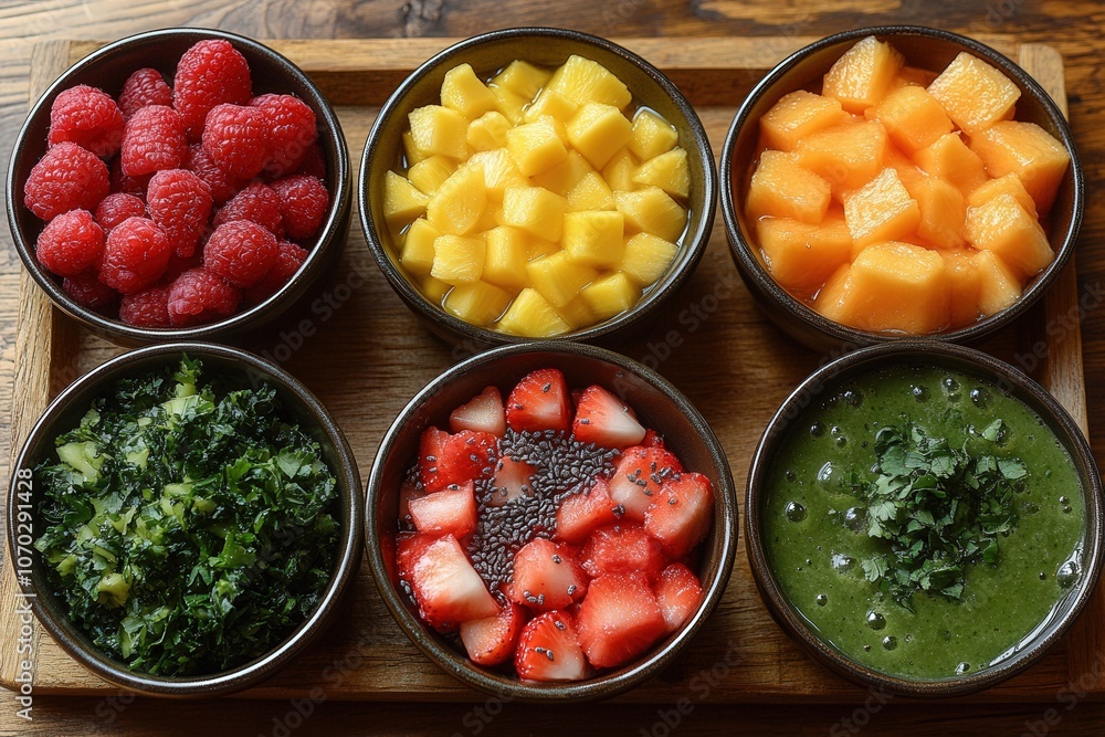 Top view of healthy breakfast. Top view of healthy breakfast.