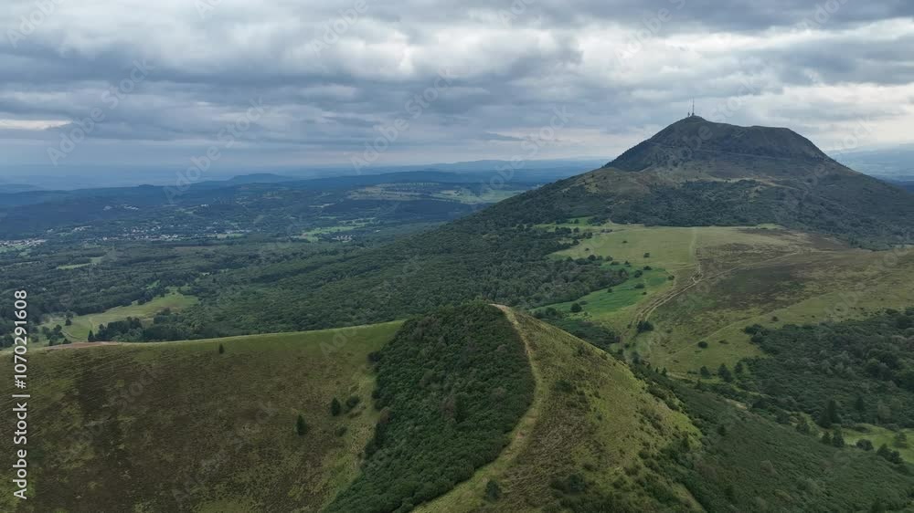 Scenic crater of Puy Pariou in lush Auvergne landscape Scenic crater of Puy Pariou in lush Auvergne landscape