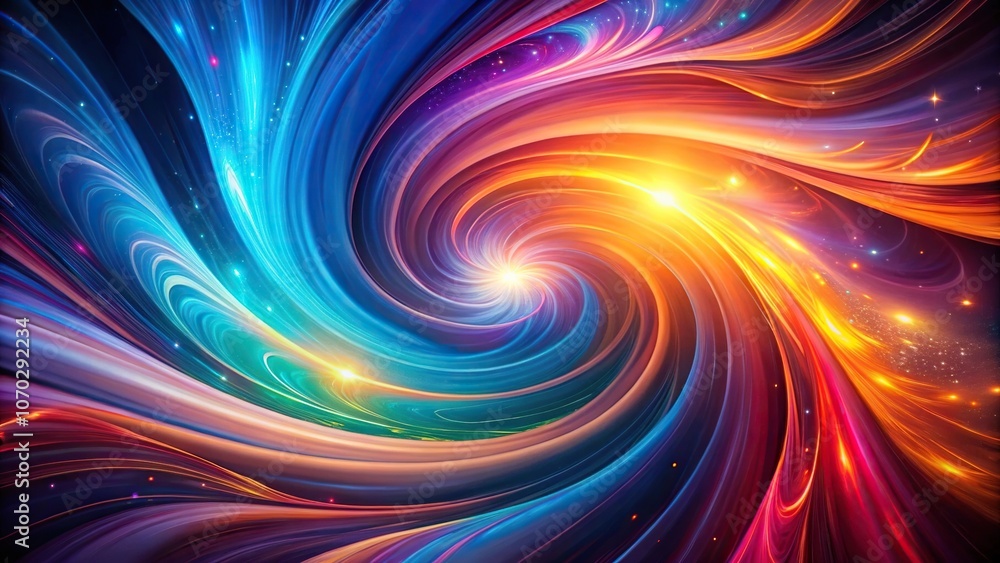 Abstract swirling colors with glowing streaks creates a mesmerizing aerial display Abstract swirling colors with glowing streaks creates a mesmerizing aerial display