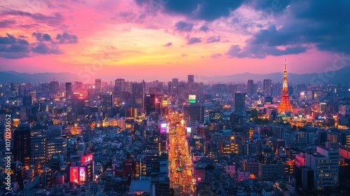 Tokyo Skyline at Sunset