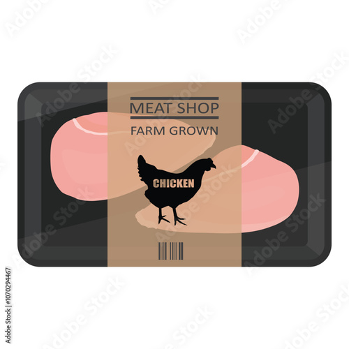 Fresh meat. Container with raw chicken breasts