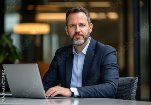 Businessman Working Laptop.