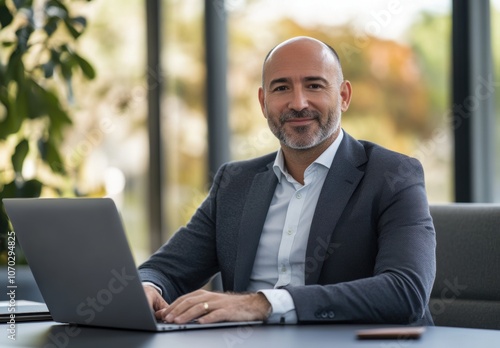 Businessman Working Laptop.