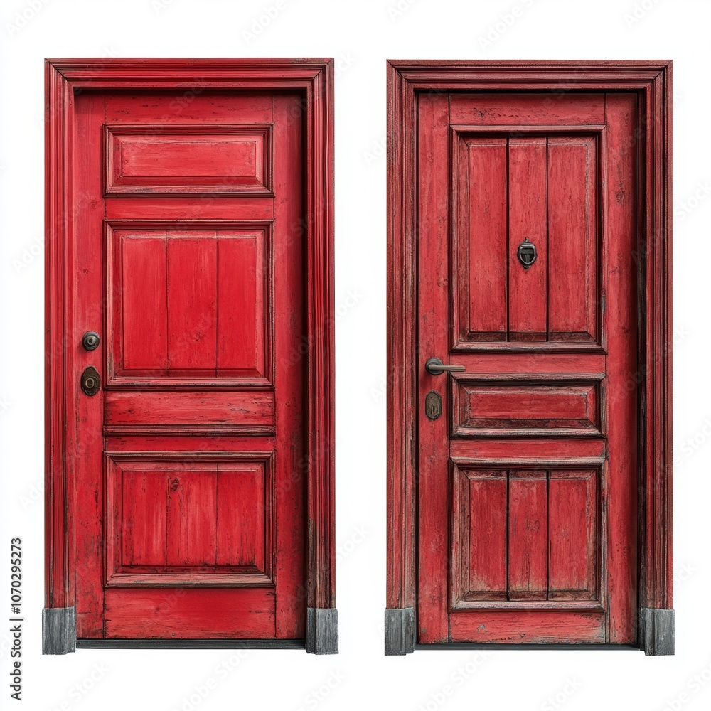 Red Wooden Doors. Red Wooden Doors.