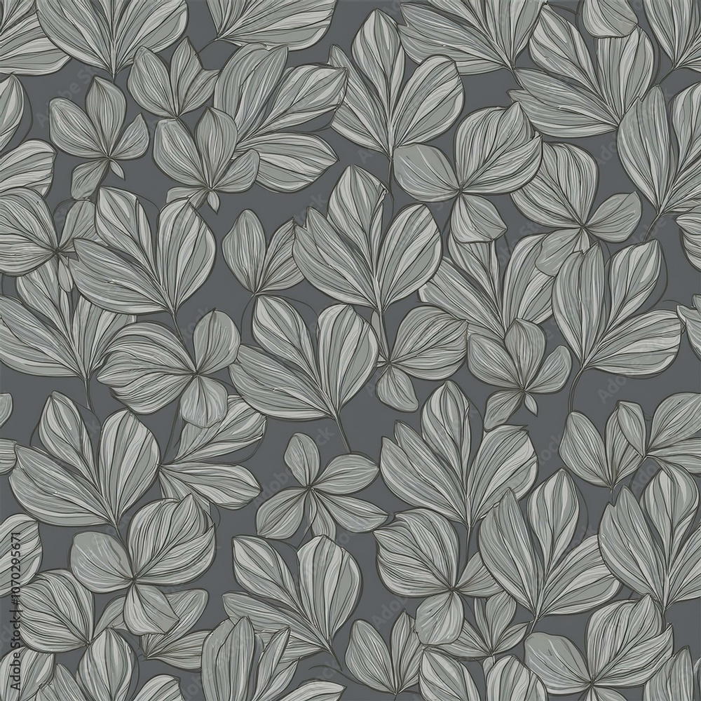 Monochrome Leaf Motif Monochrome Leaf Motif