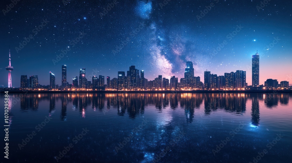 Cityscape Under The Milky Way Cityscape Under The Milky Way
