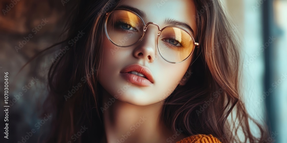 Portrait of a stylish young brunette woman. Portrait of a stylish young brunette woman.