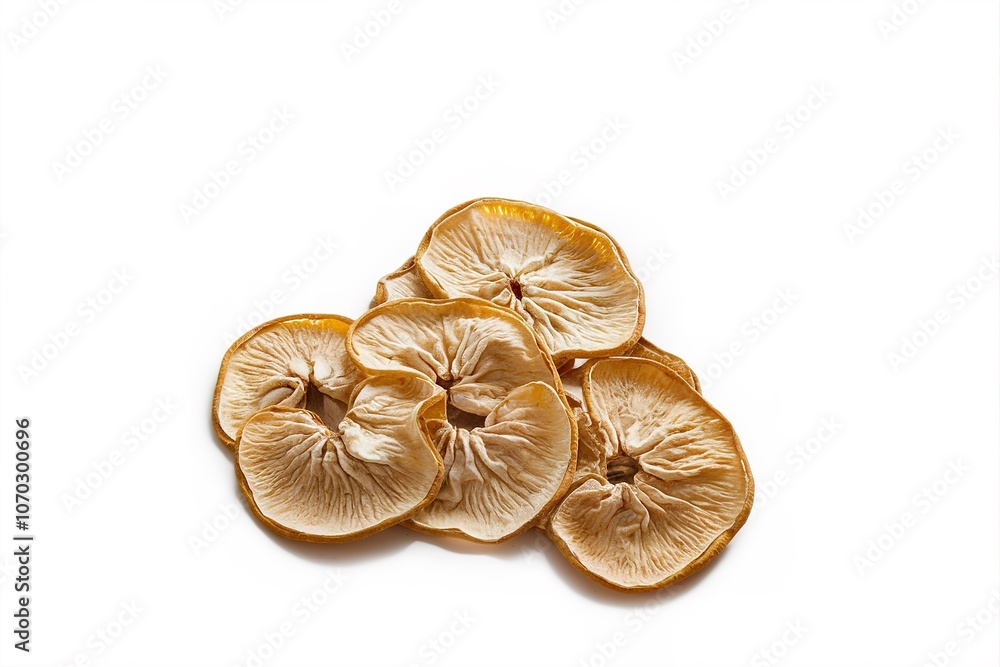 Dried quince slices isolated on a white background Dried quince slices isolated on a white background