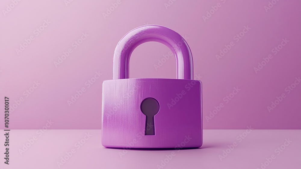 A single pink padlock on a pink background. A single pink padlock on a pink background.