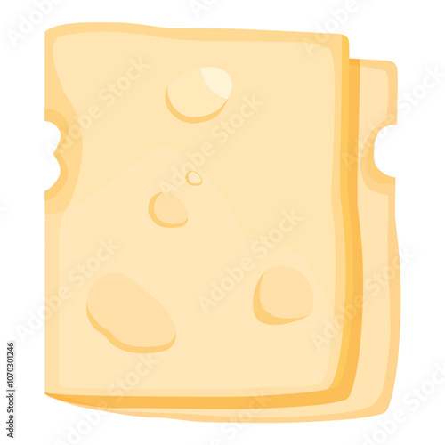 Slice of tasty fresh cheese isolated on white background