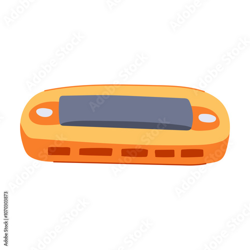 instrument harmonica cartoon. mouth folk, jazz notes, melody folk instrument harmonica sign. isolated symbol vector illustration