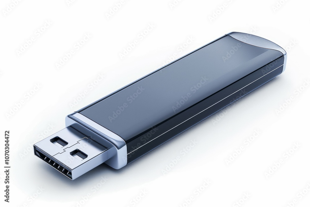 White usb flash drive isolated on the white background. Neural network ai generated art White usb flash drive isolated on the white background. Neural network ai generated art