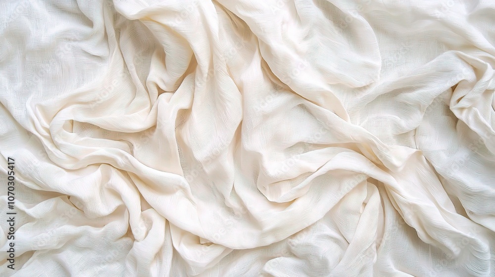 Elegant White Fabric Texture with Soft Drapes Elegant White Fabric Texture with Soft Drapes