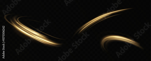 Shiny vortex rings shimmer on a transparent background. Sparkling circles with light effect. Light circle swirl neon lighting effect, spiral light lines.trator Artwork	