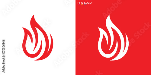 Simple fire logo. Hot, ember. Icon symbol design template EPS 10