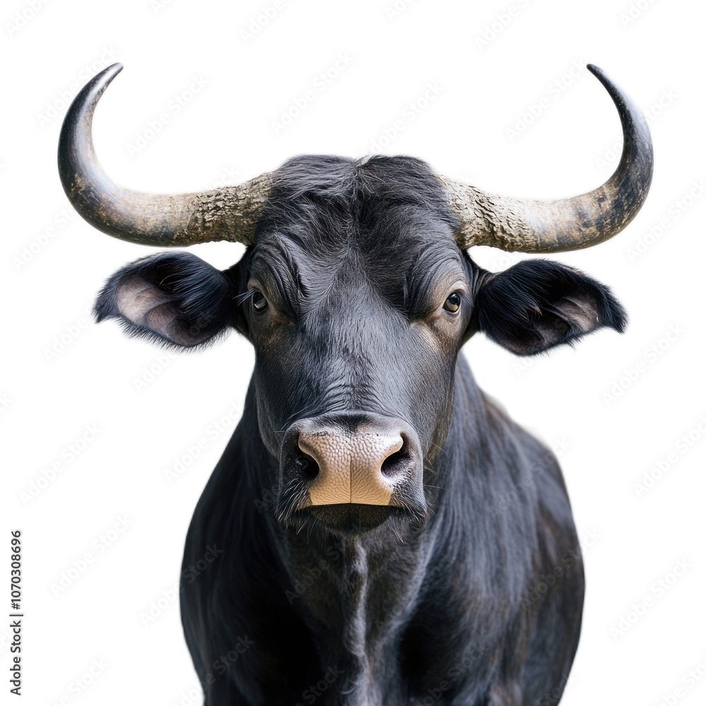 Majestic Black Bull with Strong Horns Majestic Black Bull with Strong Horns