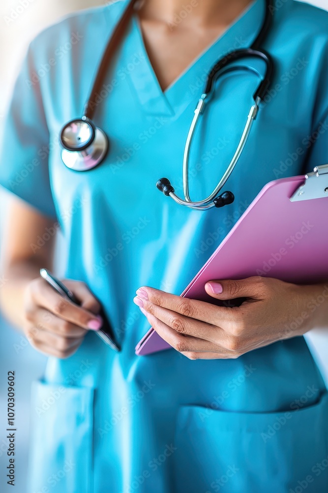 Doctor with stethoscope and clipboard, isolated on white background Doctor with stethoscope and clipboard, isolated on white background