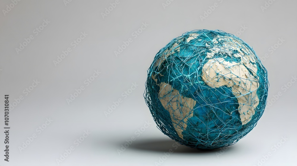 A world globe, with broken communication lines symbolizing global disruption, is presented on a clean white background, illustrating the concept of connectivity issues. A world globe, with broken communication lines symbolizing global disruption, is presented on a clean white background, illustrating the concept of connectivity issues.