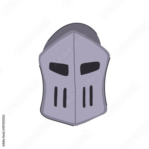 steel knight helmet cartoon. shield crusader, visor chainmail, jousting chivalry steel knight helmet sign. isolated symbol vector illustration
