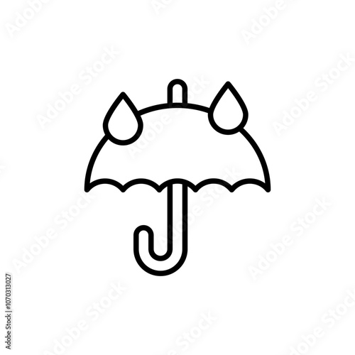Umbrella outline icons, minimalist vector illustration ,simple transparent graphic element .Isolated on white background