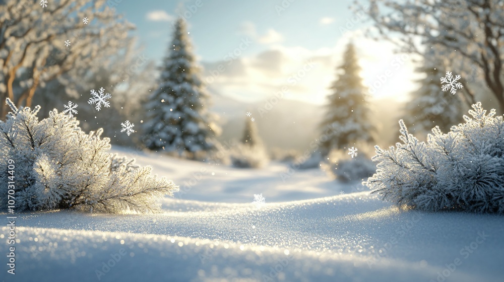 Fototapeta premium snowflake snowdrift creating serene christmas scene