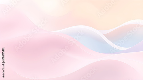 Pastel waves in soft pink, blue, and peach, gently blending together with a hint of gradient, giving a delicate and airy feel