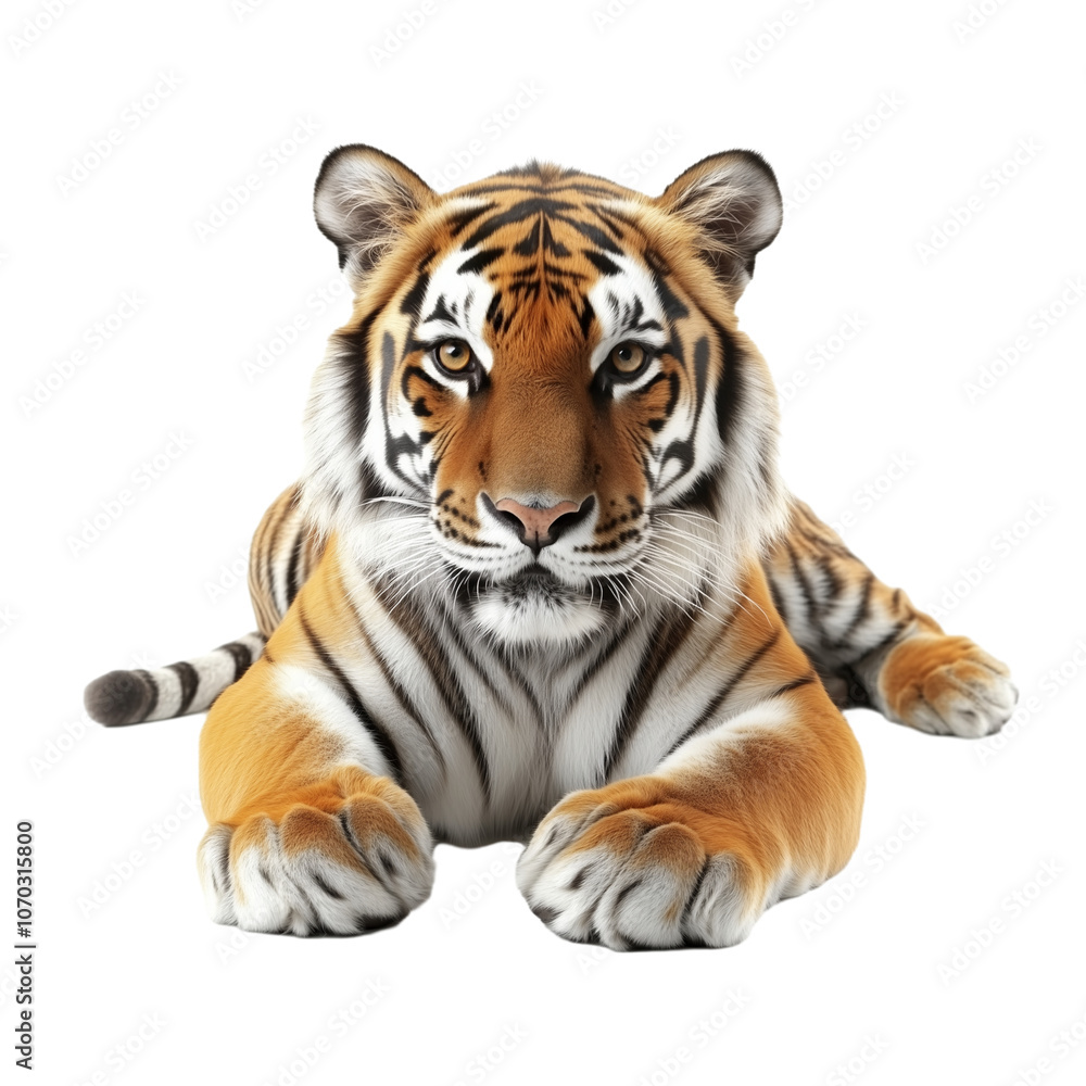 tiger lying isolated on transparent background tiger lying isolated on transparent background