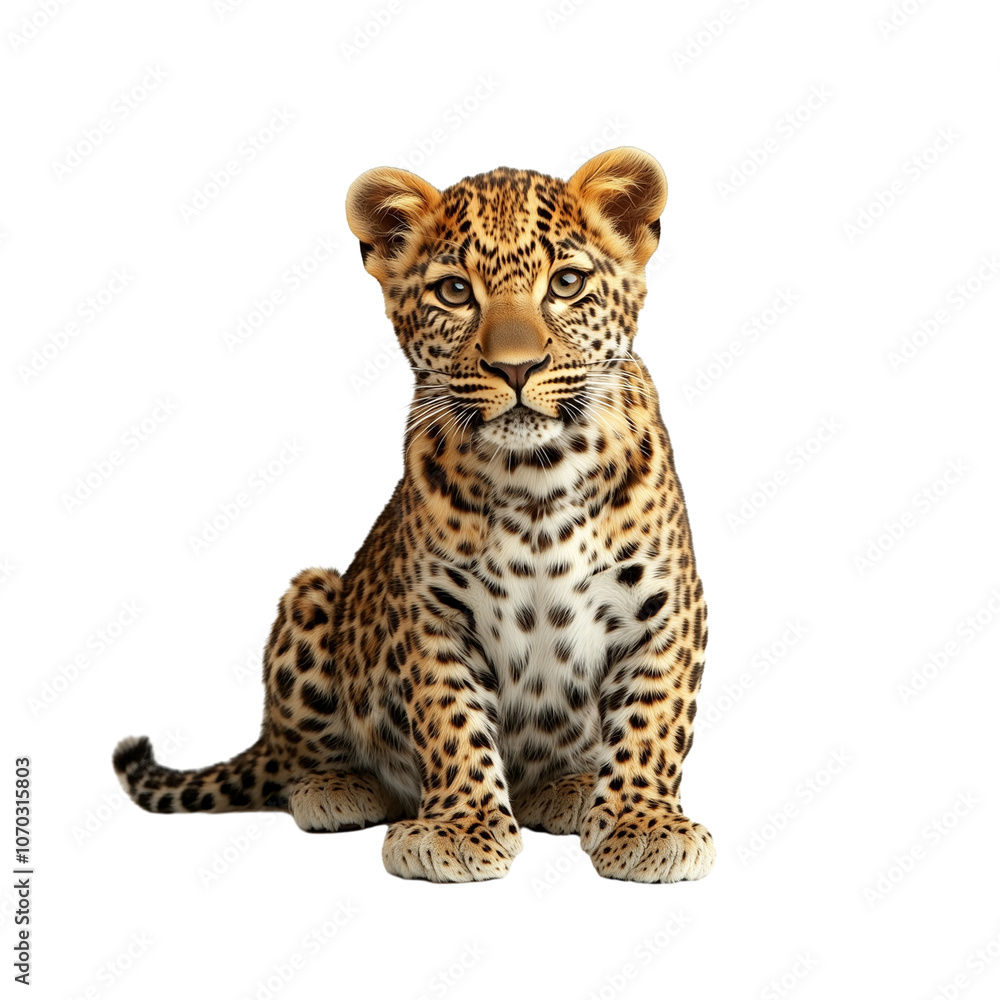 leopard sits isolated on transparent background leopard sits isolated on transparent background