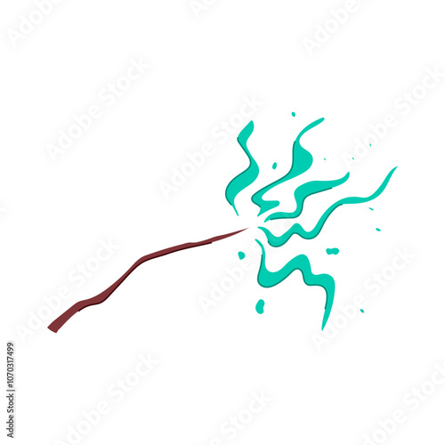 charm magic stick cartoon. mystic power, wizardry alchemy, incantation conjure charm magic stick sign. isolated symbol vector illustration
