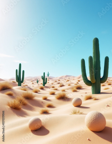 cactus in desert photo