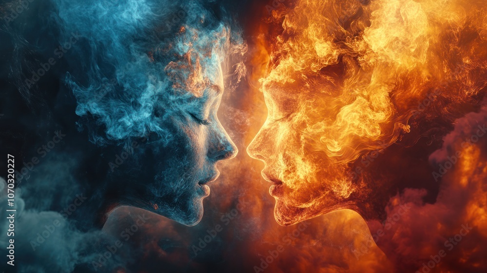 Fire and Ice: A Surreal Portrait Fire and Ice: A Surreal Portrait