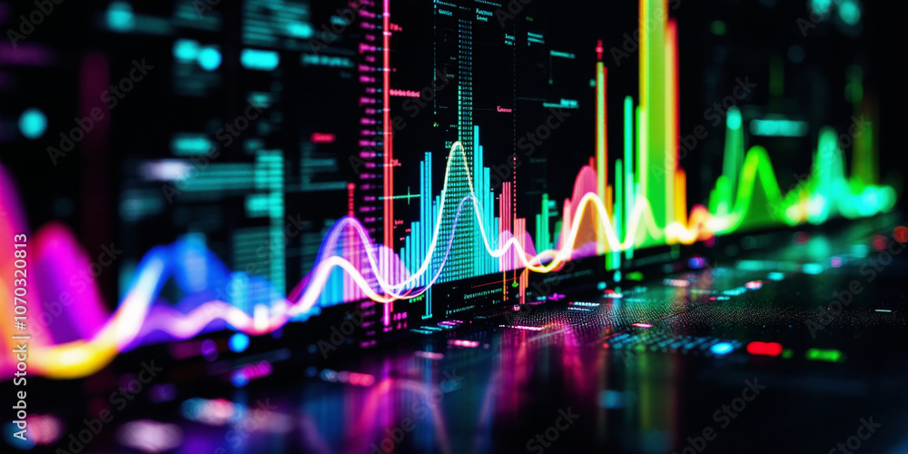 Neon Dance of Digital Rhythm: Colorful Sound Waves Neon Dance of Digital Rhythm: Colorful Sound Waves