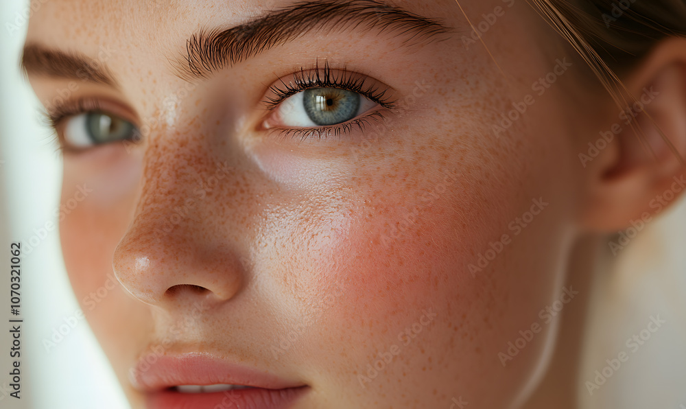 Fototapeta premium Elegant High-Fashion Beauty Portraits with Radiant Skin, Glamorous Makeup, and Luxurious Skincare Glow.