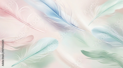 Pastel color feather abstract background 