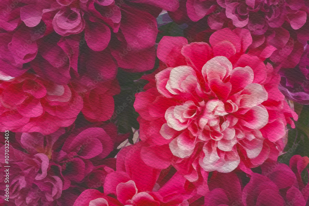 Obraz premium watercolor beautiful flower on canvas paper texture.