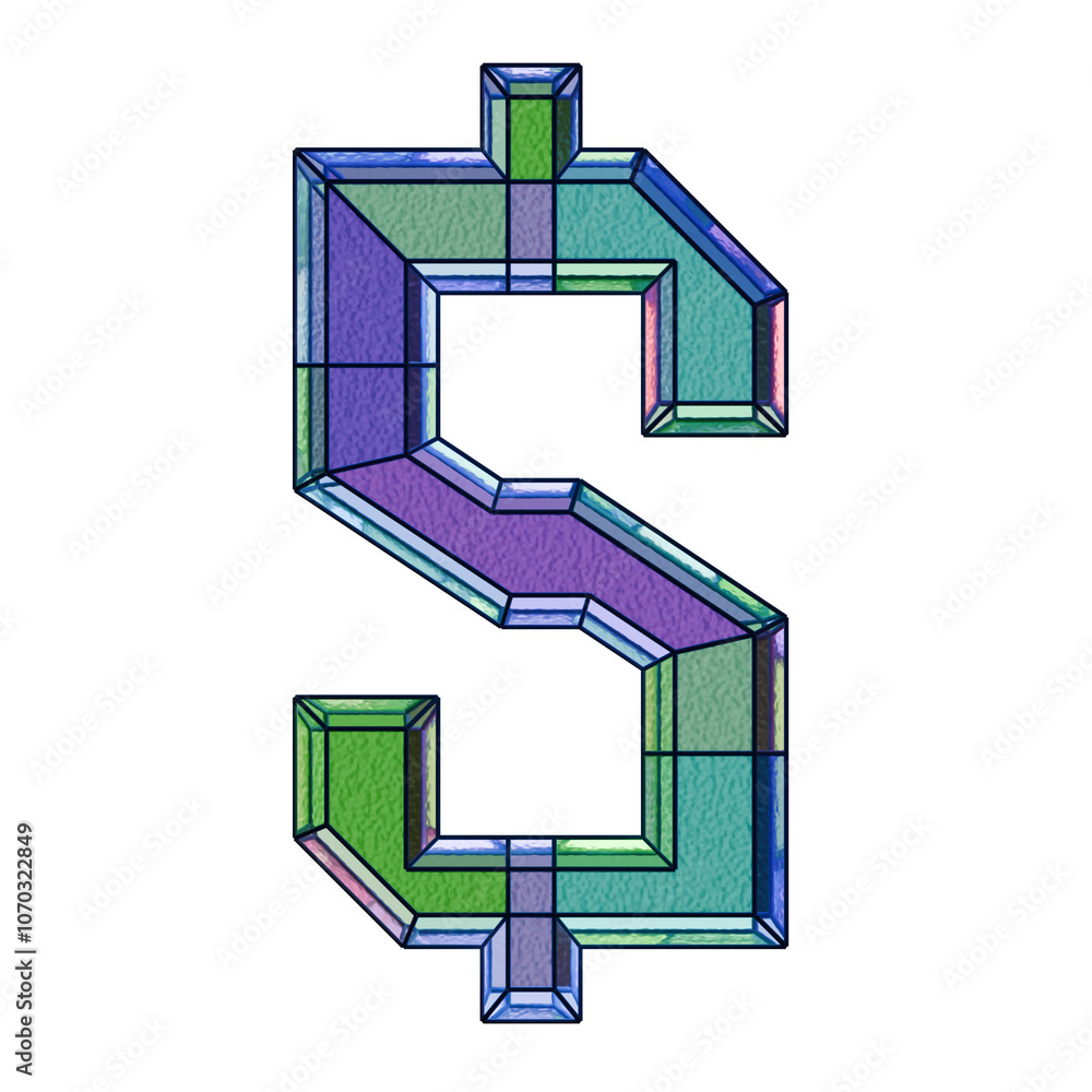 3D Glass Mosaic Alphabet - Colorful 3D Glass Mosaic Alphabet - Colorful