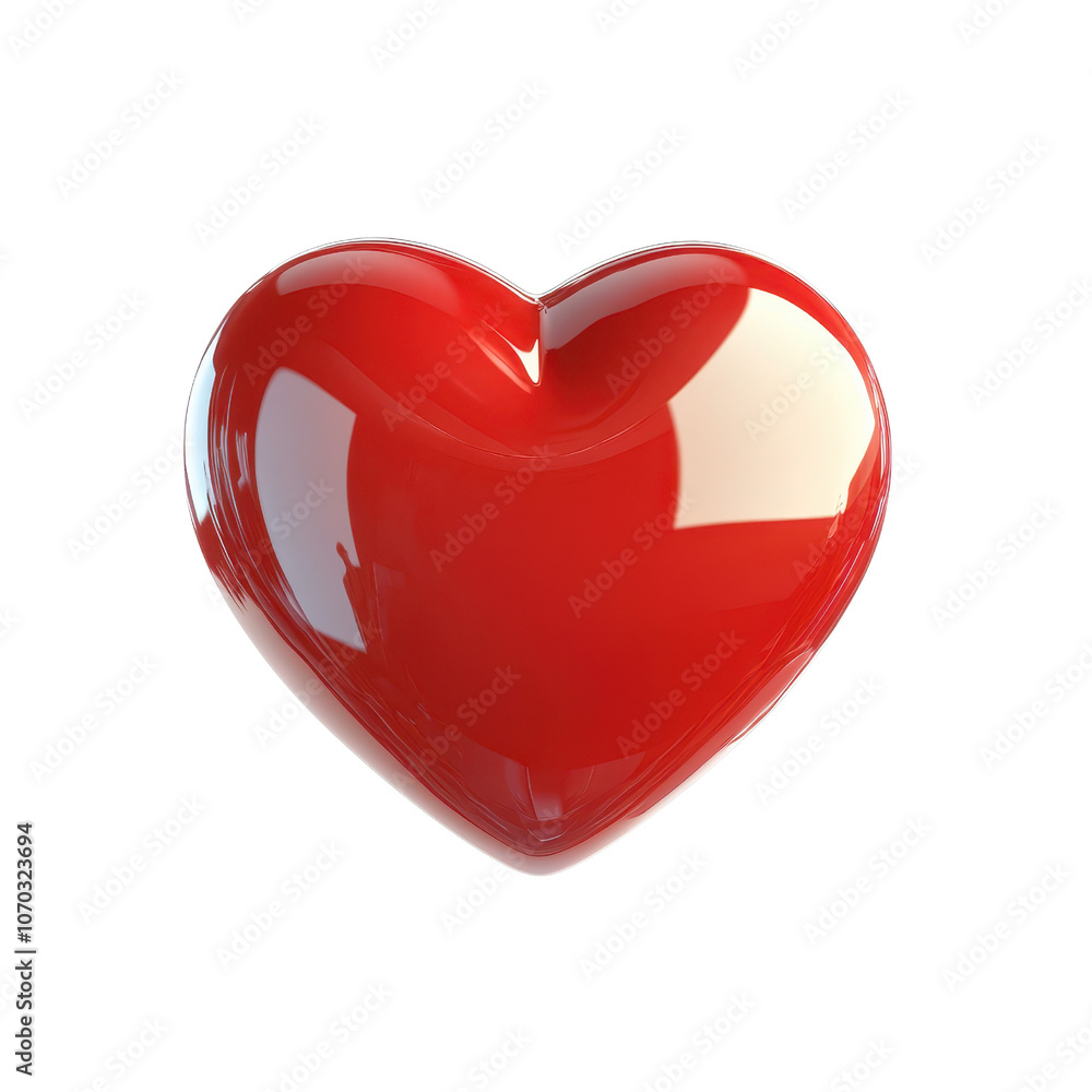 A shiny red heart shape, symbolizing love and affection., isolated on a transparent background. A shiny red heart shape, symbolizing love and affection., isolated on a transparent background.