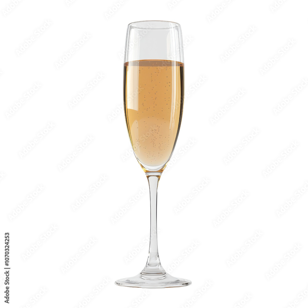 A tall champagne flute filled with bubbly golden liquid, showcasing elegance and celebration., isolated on a transparent background. A tall champagne flute filled with bubbly golden liquid, showcasing elegance and celebration., isolated on a transparent background.