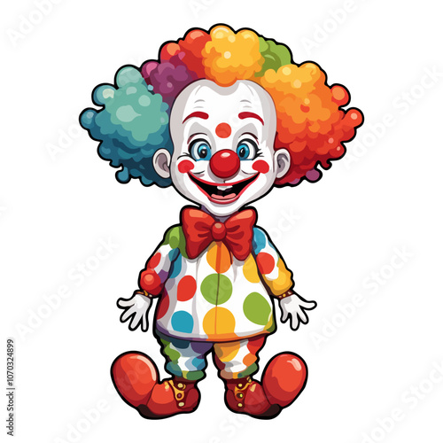 amazing cute clown fulbody fulcolor vector illustration ai generated