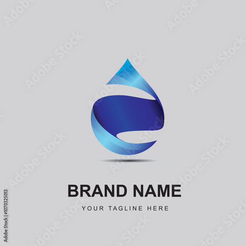 Simple gradient water drop logo concept