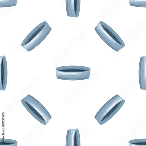 Kitchen sieves rotating on a white background creating a seamless pattern, ideal for kitchenware, cooking, or baking related designs