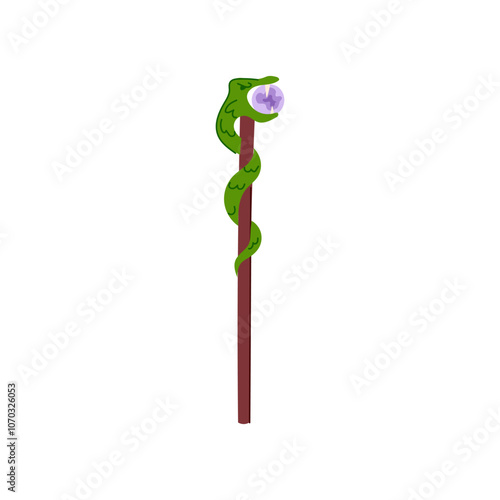 enchant magic wizard stick cartoon. sorcery mystic, power fantasy, arcane potion enchant magic wizard stick sign. isolated symbol vector illustration