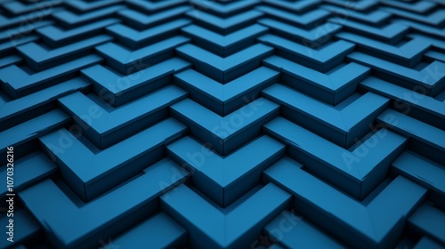 Abstract geometric background with a blue chevron pattern.