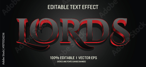 editable lords vector text effect with modern style design